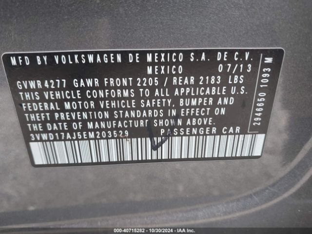 3VWD17AJ5EM203529 Volkswagen Jetta 1.8t Se