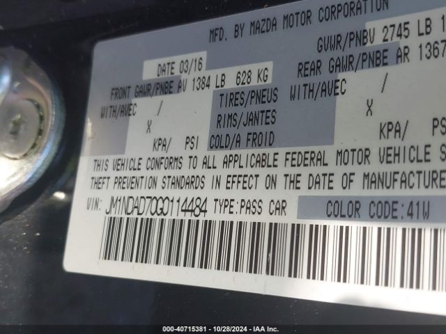 JM1NDAD70G0114484 Mazda Mx-5 Miata Grand Touring