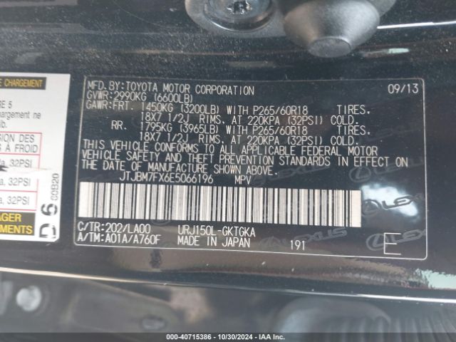 JTJBM7FX6E5066196 Lexus 460