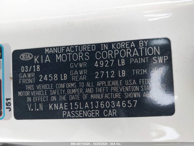 KIA Stinger 2018 KNAE15LA1J6034657 Image 9
