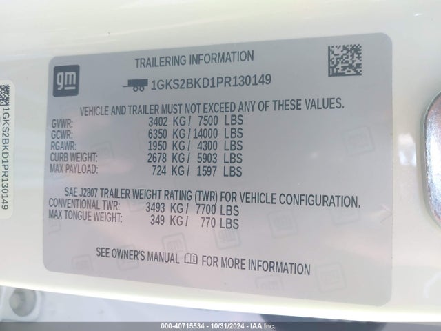GMC Yukon 4wd Slt 2023 1GKS2BKD1PR130149 Image 9