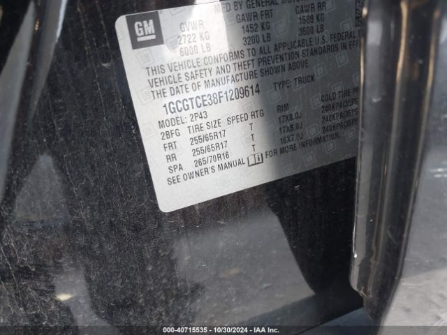 1GCGTCE38F1209614 Chevrolet Colorado Z71