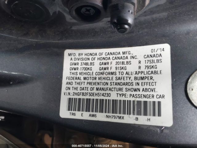 2HGFB2F50EH514230 Honda Civic Lx