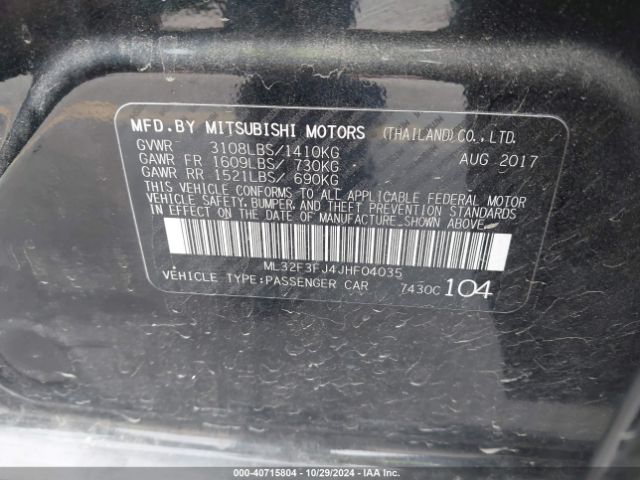 ML32F3FJ4JHF04035 Mitsubishi Mirage G4 Es
