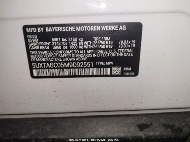 5UXTA6C05M9D92551 BMW X5 Phev Xdrive45e