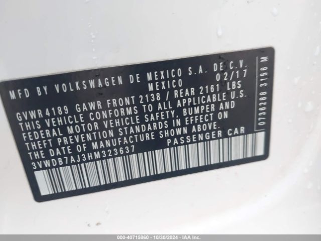 3VWDB7AJ3HM323637 Volkswagen Jetta 1.4t Se