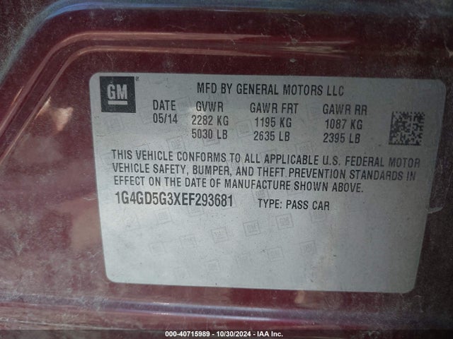 1G4GD5G3XEF293681 Buick Lacrosse Premium I Group
