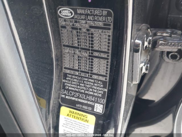 SALCP2FX0LH841100 Land Rover Discovery Sport Se