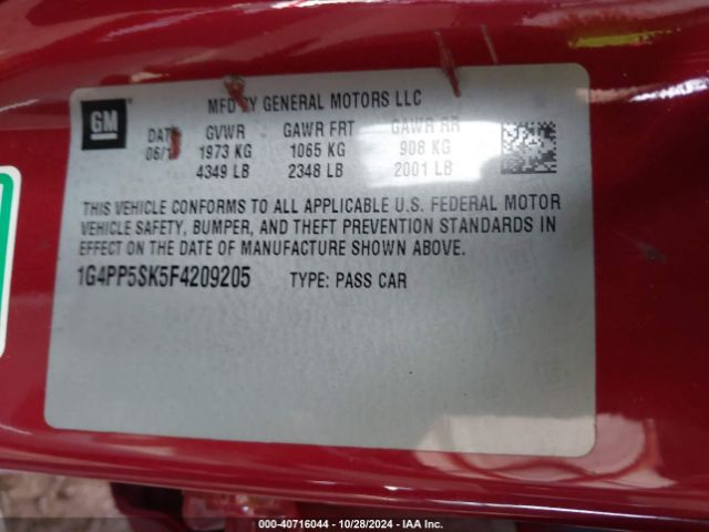 1G4PP5SK5F4209205 Buick Verano