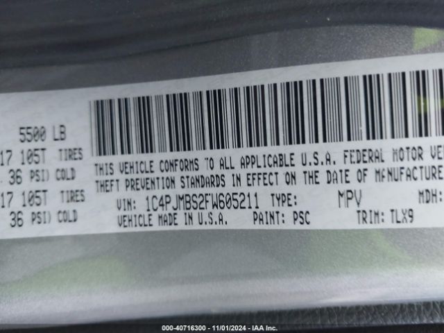 1C4PJMBS2FW605211 Jeep Cherokee Trailhawk