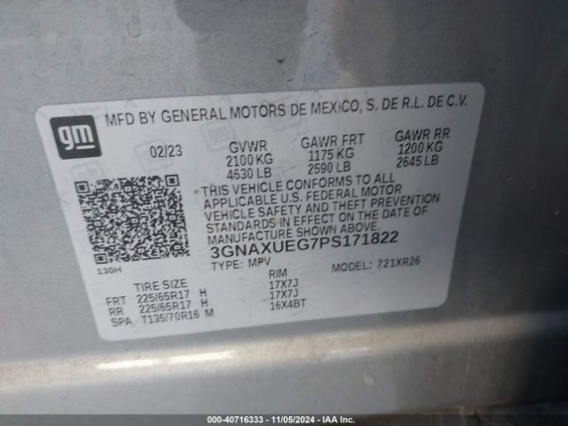 3GNAXUEG7PS171822 Chevrolet Equinox Awd Lt