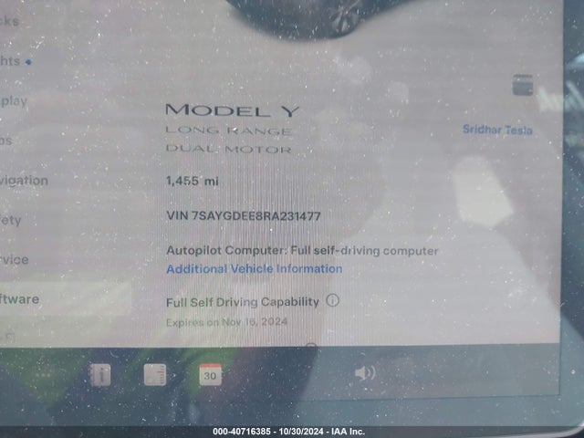 2024 TESLA MODEL Y 7SAYGDEE8RA231477 Photo 6