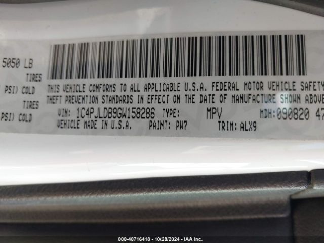 1C4PJLDB9GW158286 Jeep Cherokee Limited