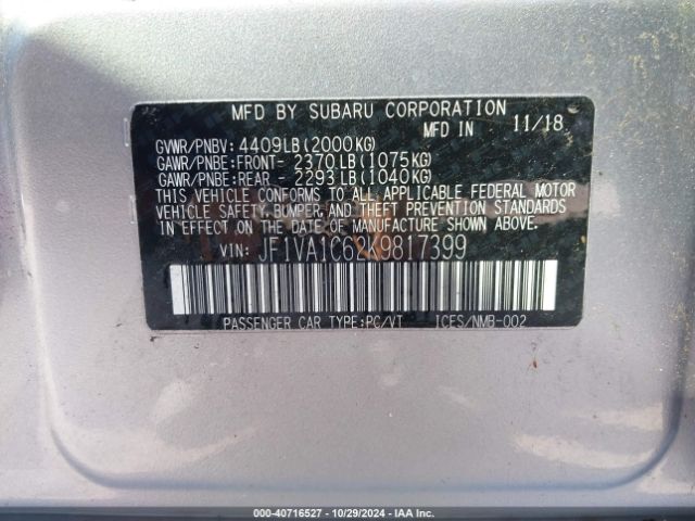 JF1VA1C62K9817399 Subaru Wrx Premium