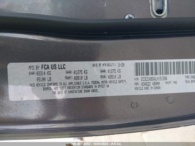 Dodge Charger Sxt Rwd 2020 2C3CDXBGXLH151596 Image 9