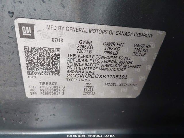 Chevrolet Silverado 1500 Ld Lt 2019 2GCVKPECXK1105101 Image 9