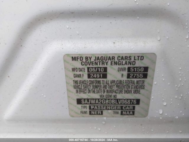 2011 JAGUAR XJ SAJWA2GB0BLV06876 Photo 8