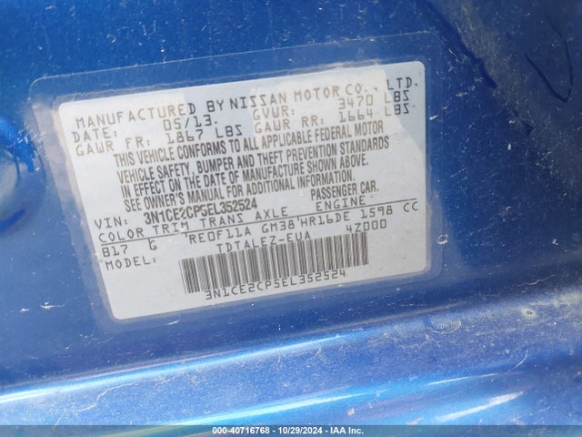 Nissan Versa Note Sv 2014 3N1CE2CP5EL352524 Image 9