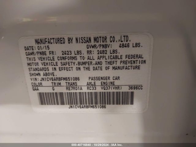 JN1CV6AR8FM651086 Infiniti Q40