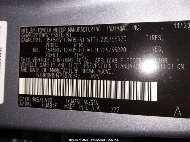Toyota Highlander Platinum 2023 5TDKDRBH4PS528247 Image 9