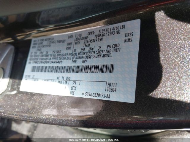 2019 FORD ESCAPE 1FMCU9HD0KUA49428 Photo 8