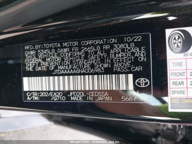 JTDAAAAA6NA006983 Toyota Mirai Xle