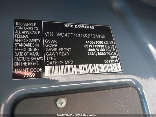 WD4PF1CD8KP134935 Mercedes-Benz Sprinter 2500 High Roof V6