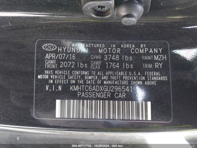 KMHTC6ADXGU296541 Hyundai Veloster