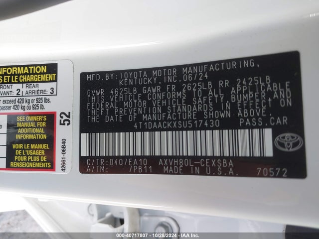 Toyota CAMRY SE 2025 4T1DAACKXSU517430 Image 9