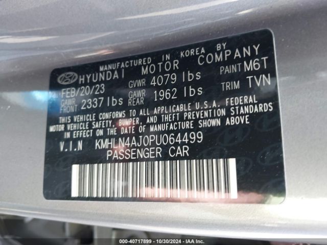 KMHLN4AJ0PU064499 Hyundai Elantra Hybrid Limited
