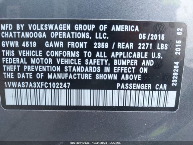 1VWAS7A3XFC102247 Volkswagen Passat 1.8t Limited Edition