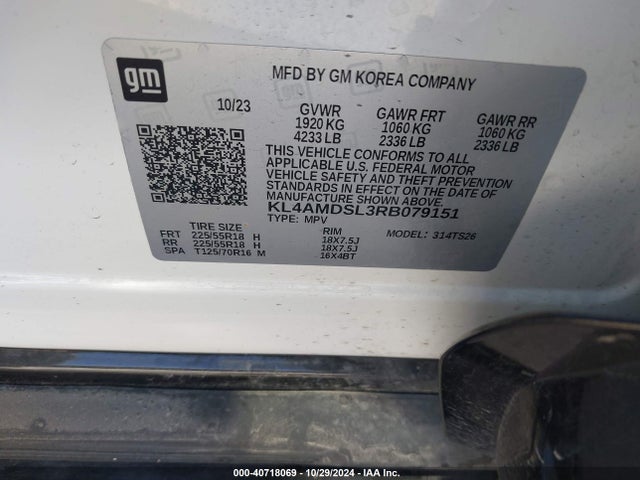 KL4AMDSL3RB079151 Buick Encore Gx Sport Touring Fwd