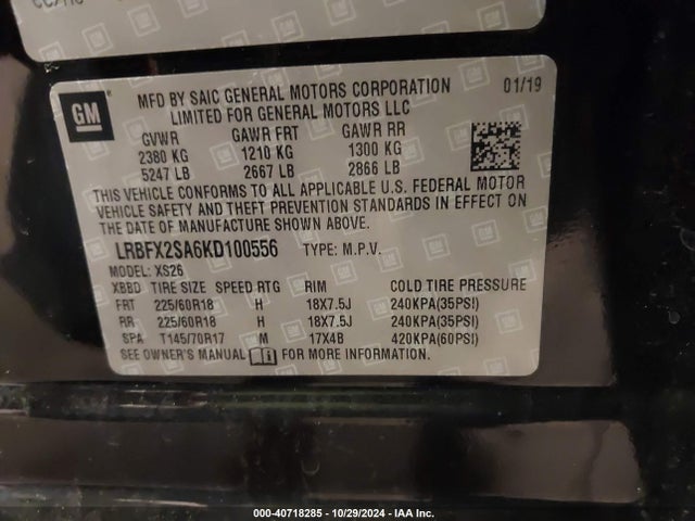 LRBFX2SA6KD100556 Buick Envision Awd Essence