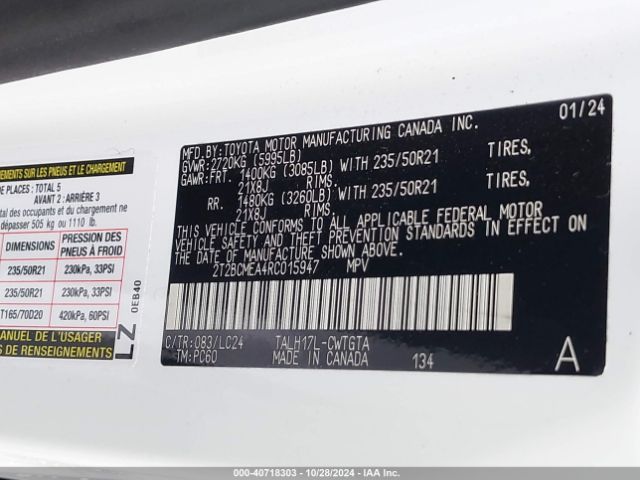 2T2BCMEA4RC015947 Lexus Rx 500h F Sport Performance