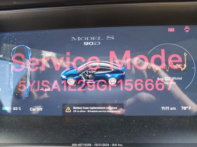 2016 TESLA MODEL S 5YJSA1E29GF156667 Photo 6