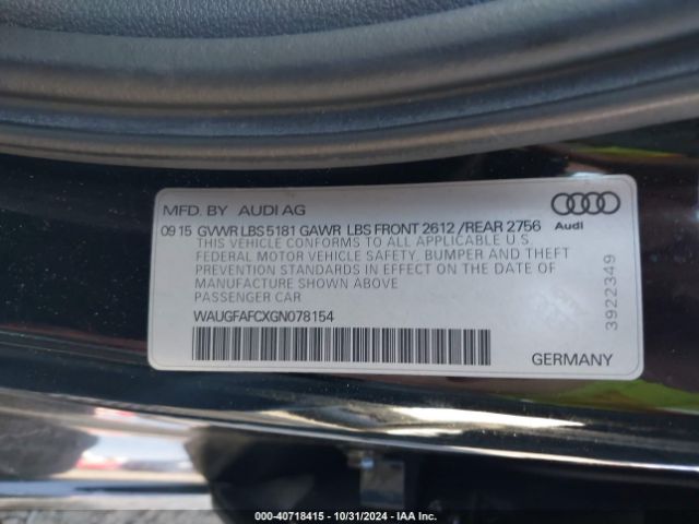 WAUGFAFCXGN078154 Audi A6 2.0t Premium Plus