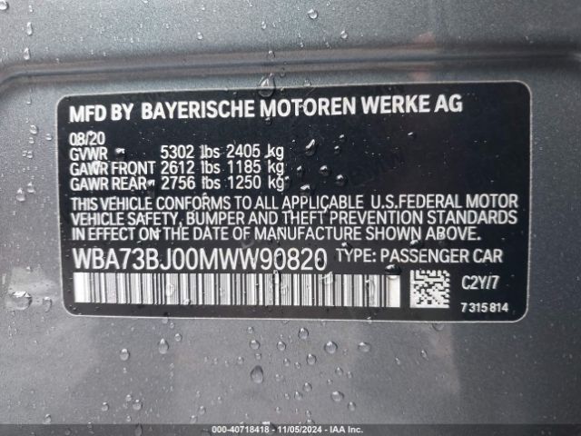 WBA73BJ00MWW90820 BMW 540i Xdrive