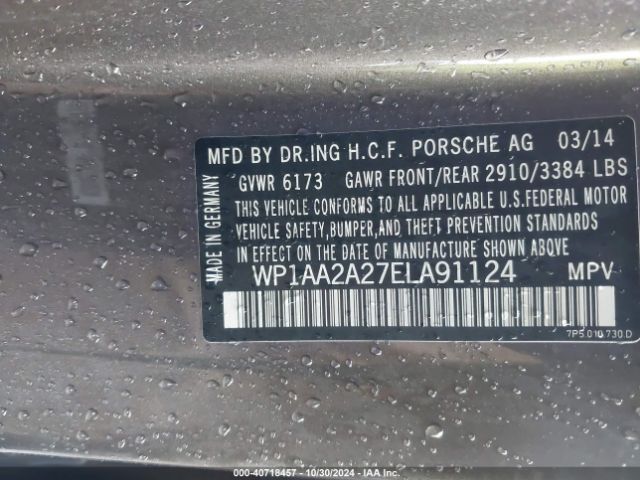 WP1AA2A27ELA91124 Porsche Cayenne