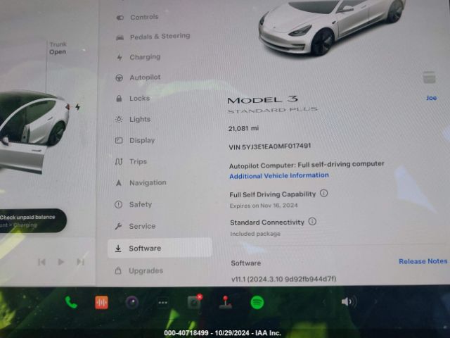 5YJ3E1EA0MF017491 Tesla Model 3 Standard Range Plus Rear-wheel Drive