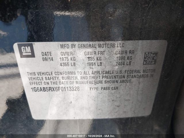 1G6AB5RX6F0113328 Cadillac ATS LUXURY