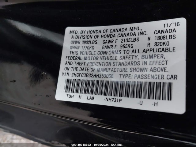 Honda Civic Ex-t 2017 2HGFC3B32HH353066 Image 9