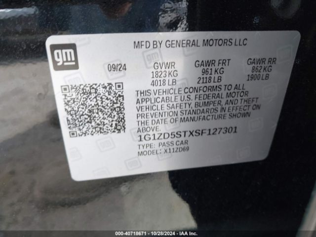1G1ZD5STXSF127301 Chevrolet Malibu Fwd 1lt