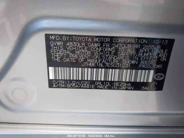 JTHBE1BL7E5031231 Lexus GS 350