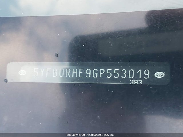 Toyota COROLLA LE 2016 5YFBURHE9GP553019 Image 9