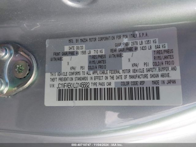 JC1NFAEKXL0145682 Fiat 124 Spider Abarth