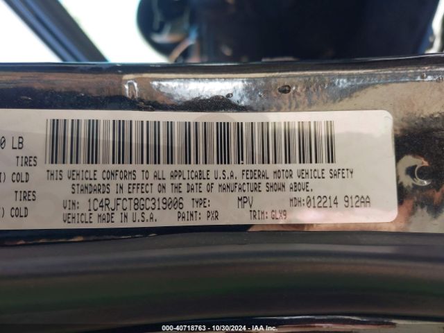 1C4RJFCT8GC319006 Jeep Grand Cherokee Overland