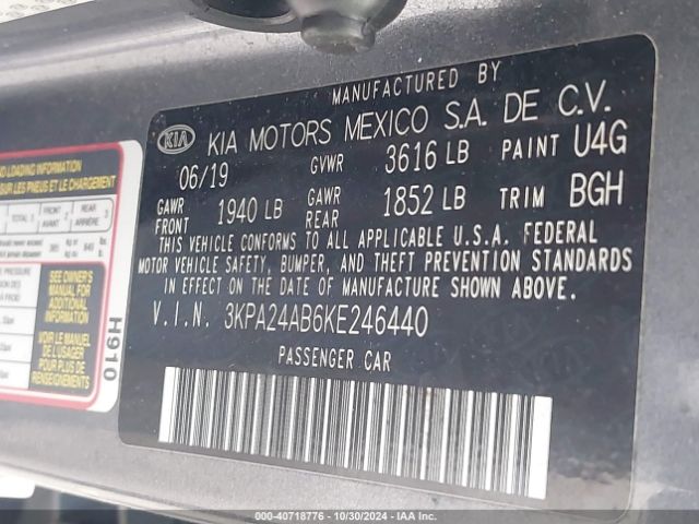 3KPA24AB6KE246440 KIA gdi gamma