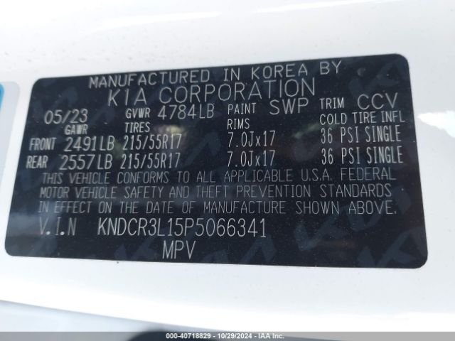 KNDCR3L15P5066341 KIA Niro Ev Wind