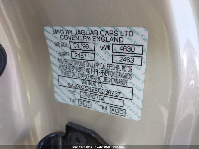 1999 JAGUAR XK8 SAJGX2042XC036727 Photo 8