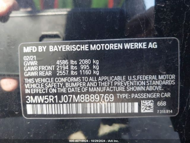 3MW5R1J07M8B89769 BMW 330I